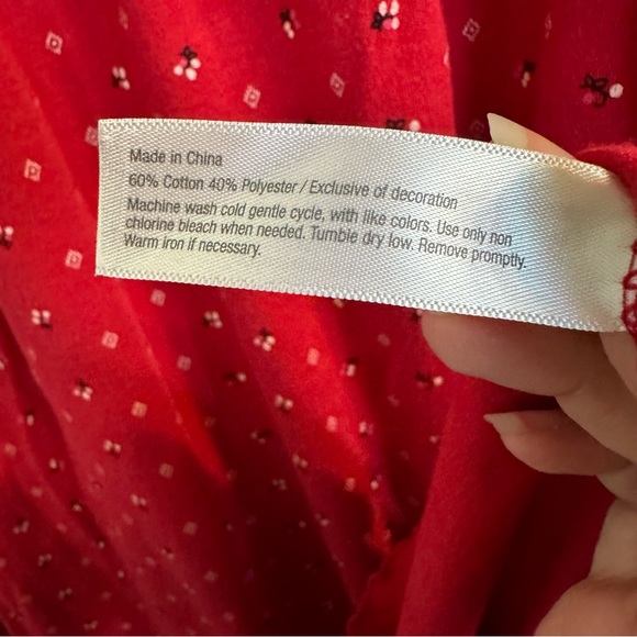 Celestial dreams VTG modest red long sleeve midi night gown, women, XL - Picture 8 of 12